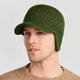 thumbnail image 2 of Gorro de invierno para hombre con visera y orejeras, tejido grueso con forro de felpa y calaveras, resistente al viento, color verde militar, 2 of 6