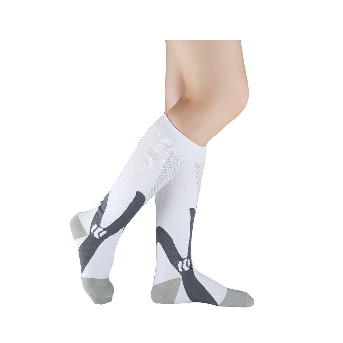 Men 1 pair Stretchy Novelty Pattern Athletic Knee High Socks White 13 ...