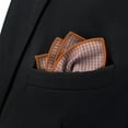 thumbnail image 5 of Necktie and Pocket Square Set for Men Orange Powder Blue Patterned for Suit Jacket Tie Set Extra Long 63", 5 of 7
