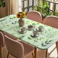 thumbnail image 3 of Green Leaves Table Cloths for 6 Foot Rectangle Tables, Summer Botanical Farmhouse Leaf Patio Waterproof Elastic Fitted Tablecloths, Washable Rectangular Table Cover for Camping, 3 of 8