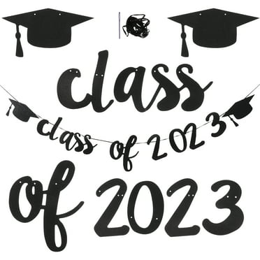 1 Set of Class of 2023 Banner Glitter Congrats Grad Bunting Sign College Graduation Party Decoration