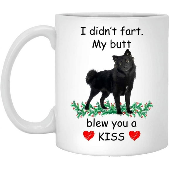 Funny Pet Lover Gifts Finnish Lapphund Black Blew You A Kiss Christmas 2022 Gifts White Coffee Mug White 11oz