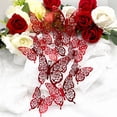 thumbnail image 4 of HongHeng 12Pcs 3D Butterfly Wall Decor Stickers Butterfly Party Birthday Decorations, Butterfly Bedroom Bathroom Wall Decor Valentines Day Wedding Butterfly for Balloon Decoration, 4 of 8