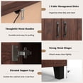 thumbnail image 6 of Boyel Living 3-Door Buffet Sideboard Kitchen Storage Cabinet,Wood Buffet Cabinets Storage Cabinet with Adjustable Shelves,Console Cabinet TV Stand for Kitchen,Dining Room,Living Room,Brown, 6 of 10