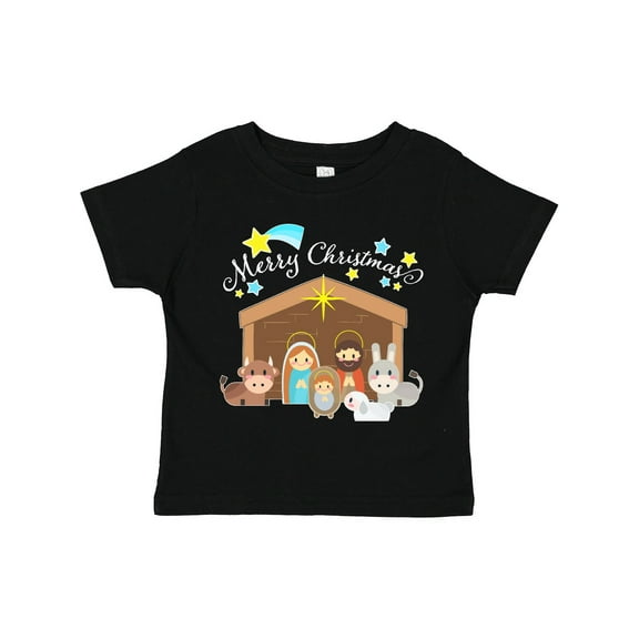 Inktastic Merry Christmas Cute Nativity Scene Boys or Girls Toddler T-Shirt