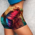 thumbnail image 4 of Naloa Vibrant Rainbow Butterfly A Biker Shorts for Women Seamless Scrunch Short Women’s Yoga Shorts for Gym Running Sport Shorts-Large, 4 of 8