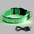 thumbnail image 2 of Gustave Light Up Dog Collar USB Rechargeable LED Pet Collars Adjustable Leopard Glow in the Dark Puppy Collar Lights for Small Medium Large Dogs Night Safety Walking "Green, S", 2 of 12