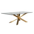 thumbnail image 3 of Plata Décor Import Inc Culture Dining Table With Glass Top and Gold metal base, 3 of 5