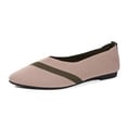 thumbnail image 5 of Bkhluea Women Knit Striped Pointed Toe Ballet Flats Slip On Comfortable Footwear For Office Work Daily Casual Outdoor Activities, 5 of 7