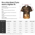 thumbnail image 5 of Daiia Gold butterfly glitter Print Hawaiian Shirt for Men Gentle Cotton Regular Short Sleeve Casual,Large, 5 of 7