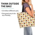 thumbnail image 2 of Ratiio Holiday Thanksgiving Turkey Print Reusable Grocery Bags - Washable, Foldable, Packable Tote, Large Handles, Heavy Duty, Zippered Top Pouch, 2 of 7