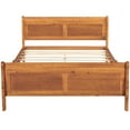 thumbnail image 2 of Wood Platform Bed Frame Sleigh Bed with Headboard, Footboard & Wood Slat Support Oak - Full, 2 of 5