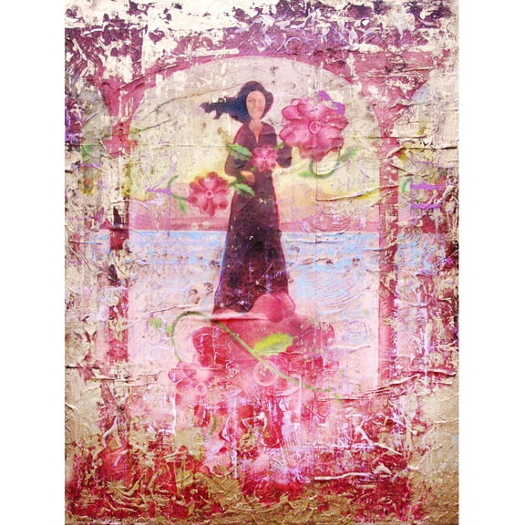 ArtWall Greg Simanson "Flower Happy" Gallery-Wrapped Floater-Framed Canvas