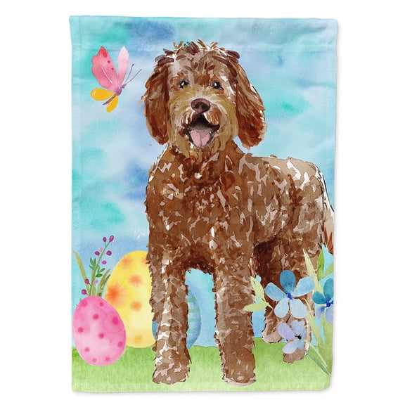 Carolines Treasures CK1911CHF Easter Eggs Labradoodle Flag Canvas House Size  Large multicolor