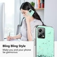 thumbnail image 2 of Compatible with Xiaomi Poco X5 Case Cute Glitter Clear Sparkly Cases Shockproof Redmi Note 12 5G / Poco X5 Phone Case for Women Girls Silicone Slim Bling Protective Cover (Green), 2 of 14