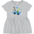 thumbnail image 3 of Inktastic Happy 1st Birthday Blue Racing Car Girls Baby Dress, 3 of 5