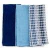 Thyme & Table Cotton Waffle Kitchen Towels, Blue White, 3-Piece Set