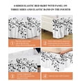 thumbnail image 6 of Black Botanical Wrap Around Bed Skirts for Queen Bed 18" Drop, Bed Skirt with Adjustable Elastic Belt Dust Ruffle Bed Valance for Bedroom Hotel Luxury Watercolor Summer Botanical Bed Frame Cover, 6 of 7