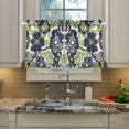 thumbnail image 2 of Yayeee Kitchen Curtains Tier Pair Light Filtering 27"x36" Rod Pocket Short Cafe Window Panel, Retro Floral Pattern, 2 of 7