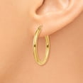 thumbnail image 3 of 14k Polished 2.5mm Lightweight Tube Hoop Earrings 14k Yellow Gold Earrings, 3 of 4