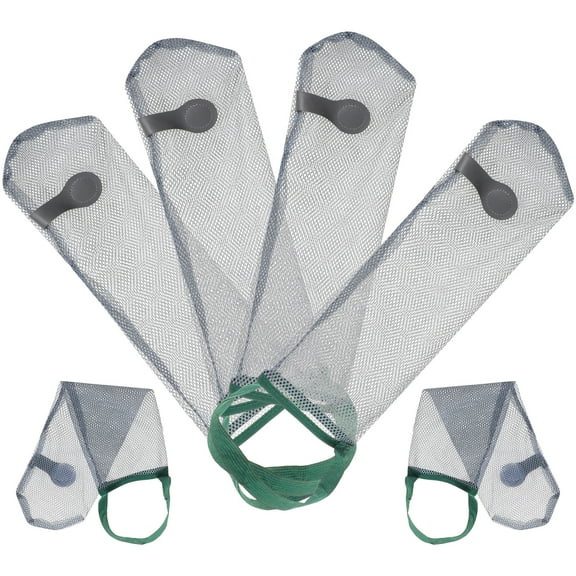 6 Pcs Onion Bags Mesh Ginger Garlic Storage Produce Long for Fruit and Vegetable Hanging Polyester