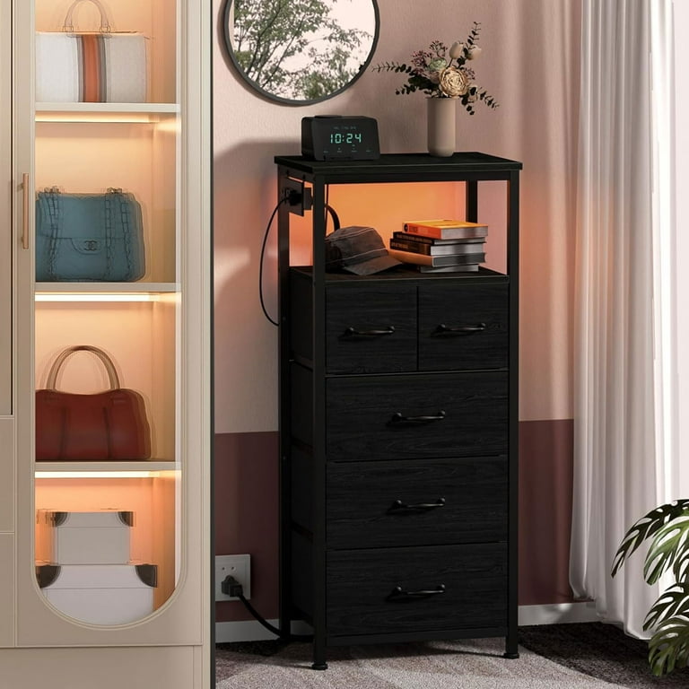 Dressers Vanity Set Dresser Storage Drawers with Charging Station
