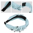 thumbnail image 3 of Diadema anudada Unique Bargains para mujer con perlas de imitación azul, 3 of 7
