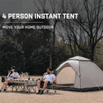 thumbnail image 5 of Khaki 4-Person Instant Pop-Up Dome Camping Tent, Waterproof and Windproof for Hiking and Travel, 5 of 7
