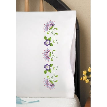 Design Works Crafts Jacobean Stamped for Embroidery Pillowcases