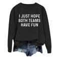 thumbnail image 1 of WEAIXIMIUNG Chandails en Molleton Col Rond Femmes Graphique Plage Noël Oversize Femmes Manches Longues Chandails en Molleton Col Rond Imprimé Lettre Léger Ample Chandails en Molleton Blouse Top, 1 of 5