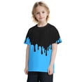thumbnail image 4 of piuwrlz Kid Short Tops for Girls Short T-Shirts Sleeve Printed Round Neck T Shirt Top Blue Size 7 Years, 4 of 5