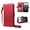 Red, variant on Dteck Crossbody Wallet Phone Case for iPhone 17e / iPhone 16e, Bling Diamond PU Leather Credit Card Slots Folio Flip Stand Cover with Wrist/Shoulder Strap,Black