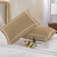 thumbnail image 2 of Lumbar Pillow Covers 20x12 Inch Set of 2, Pure Khaki Waterproof Outdoor Pillow Covers, Simple Solid Color Decorative Cushion Pillowcases for Couch, Sofa, Bed, Garden, Patio, 2 of 9