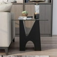 thumbnail image 4 of Furniture of America Fern Metal and Glass Top Square End Table in Black, 4 of 7