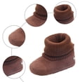 thumbnail image 6 of Dakaela 0-18M Baby Booties Newborn Infant Knit Sock Shoes Toddler Boys Girls Winter Warm Unisex First Walkers Ankle Crib Slippers Coffee, 6 of 7