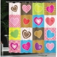thumbnail image 4 of Ambesonne Romantic Shower Curtain, Love Heart Patchwork, 69"Wx75"L, Multicolor, 4 of 5