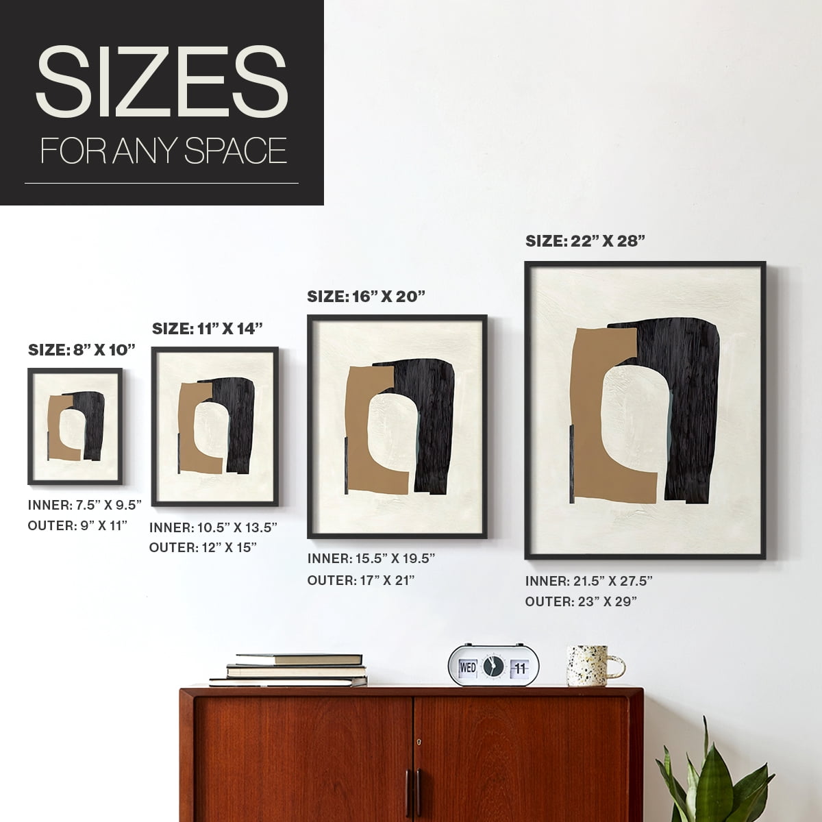 Cardboard Cutouts I Framed Print in Black Solid Wood Framed Print No Nail Hanging