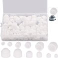 thumbnail image 1 of HELIAHOO 160 Pcs Couvercles de Boulons Kit Assortiment de Capuchons de Vis, Protection d'Écrou de Boulon en Nylon Hexagonal avec Boîte de Rangement, Couvercles d'Écrou pour Protéger les Vis en Forme d'Hexagone Boulons Blanc Taille Unique CJ915-47193, 1 of 3