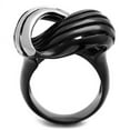 thumbnail image 3 of TK1843 - Two-Tone IP Black (Ion Plating) Stainless Steel Ring with No Stone Size 9, 3 of 4