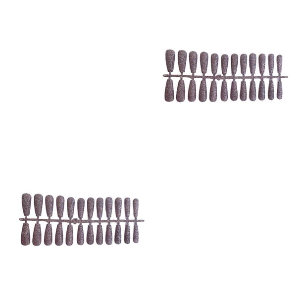 Vogacara 24 piezas de uñas postizas en polvo brillante estilo ataúd puntas de uñas suministros de bricolaje Type2 NO2 Vogacara CBP449606