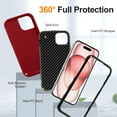 thumbnail image 2 of Designed for iPhone 15 Case, 3-in-1 Ultra Slim Protective Cover with Silicone+EVA+PC, Durable Shockproof Lightweight Magnetic Full Body Protection for iPhone 15, Red+Black, 2 of 8