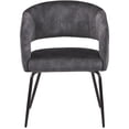thumbnail image 5 of LeisureMod Voren 7-Piece Dining Set with 71-Inch Sintered Stone Tabletop, White Steel Base, and Gavin Upholstered Open-Back Chairs, Modern Dining Room Furniture in Charcoal, 5 of 12