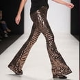 thumbnail image 6 of Women's Glitter Sequins Wide Leg Palazzo Pants High Waist Bells Bottoms Party Flared Trousers Night Out Clubwear, 6 of 8
