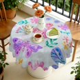 thumbnail image 4 of 60 Inch Round Lace Tablecloth Water Resistant Washable, Monarch Butterfly Aesthetic, 4 of 5