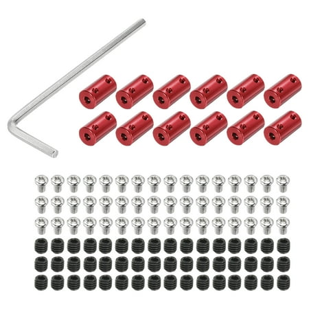 

5mm to 5mm Bore Rigid Coupling Aluminum Alloy Shaft Coupler Connector for 3D Printers DIY Car Boat Red 12pcs