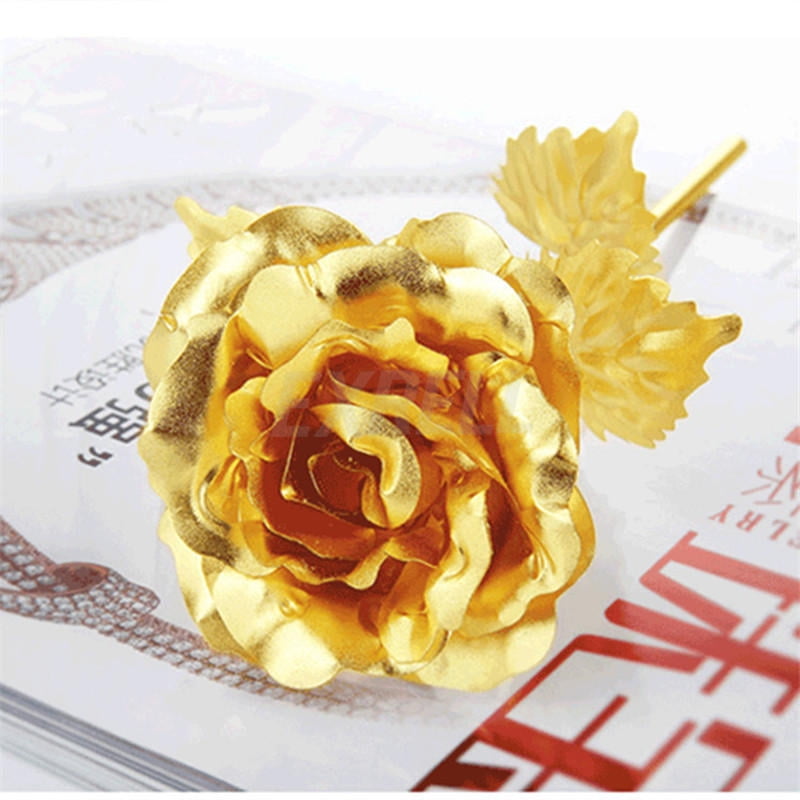 24K-Gold Plated Rose Flower Valentine?s Day Gift Birthday Romantic