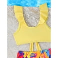 thumbnail image 6 of lnmuld Girls Two Piece Swimsuits UPF 50 Sun Protective Rash Guard and Swim Shorts for Beach Pool Water Activities Color:Yellow,Size:5-6 Years, 6 of 7
