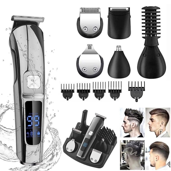 Men's Cordless Professional Electric Barber Hair Trimmer Clipper Body Beard Kit