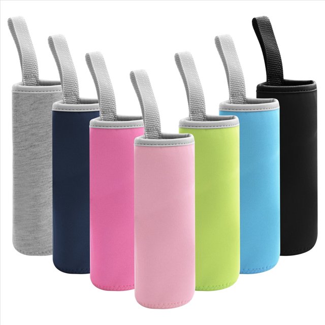 Paquete de 7 Fundas Vidrio para Agua, 12 Oz - 19 Oz, Aislante Neopreno, Portabotellas Plegable Bebidas, Portador, Multicolor