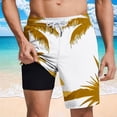 thumbnail image 4 of Erwazi Mens Swim Trunks Printed Drawstring Waist Layer Lining Breathable Quick Dry Practical Summer Swimwear Shorts with Pocket, 4 of 7